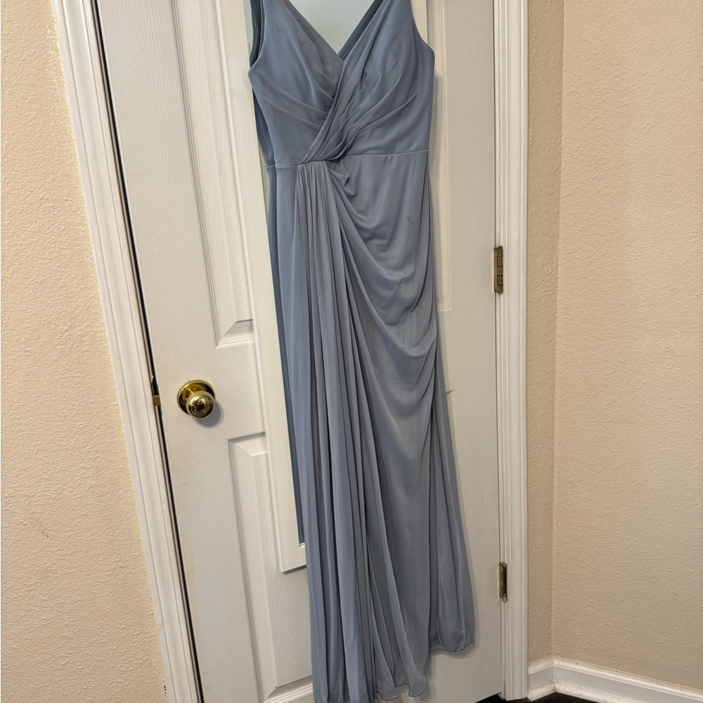 Azazie Light Blue Draped Maxi Dress